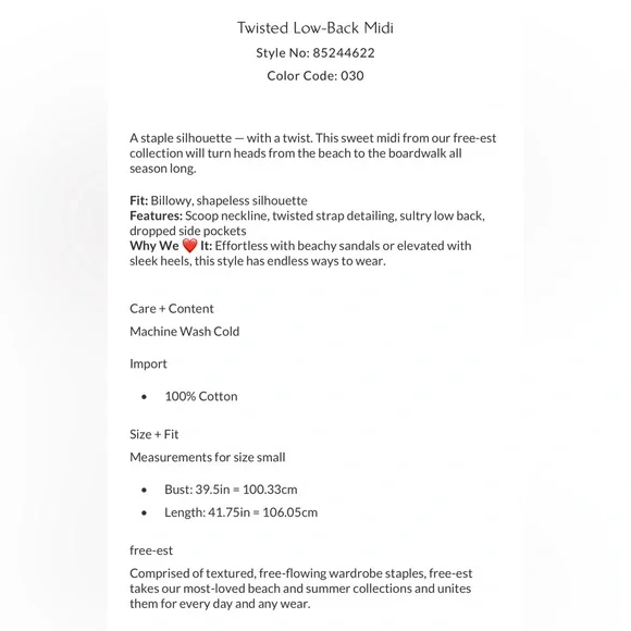 NEW Free People Twisted Low-Back Midi | GREEN DROP - Picture 5 of 5